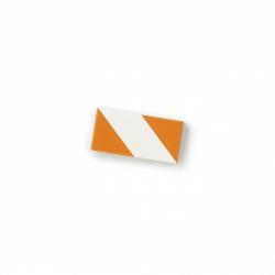 Hazard Tile 1x2 (Orange & White)