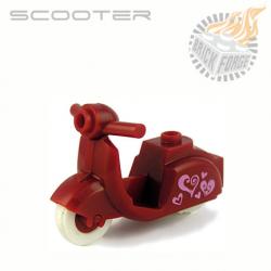 Scooter - Dark Red (Hearts print)