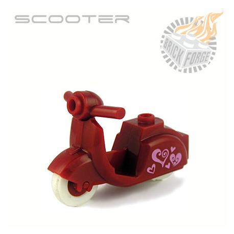 Scooter - Dark Red (Hearts print)